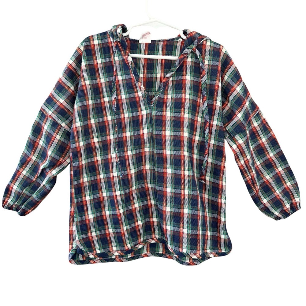 Vintage Buster Brown Child 5/6 Long Sleeve Woven Plaid Hooded Shirt‎ Made USA